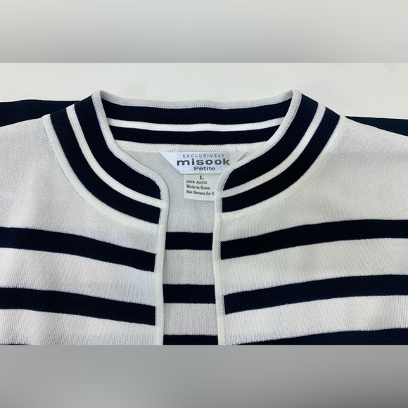 Women’s Large 100% Acrylic EXCLUSIVELY MISOOK Open Front Cardigan Sweater Jacket - Picture 9 of 16